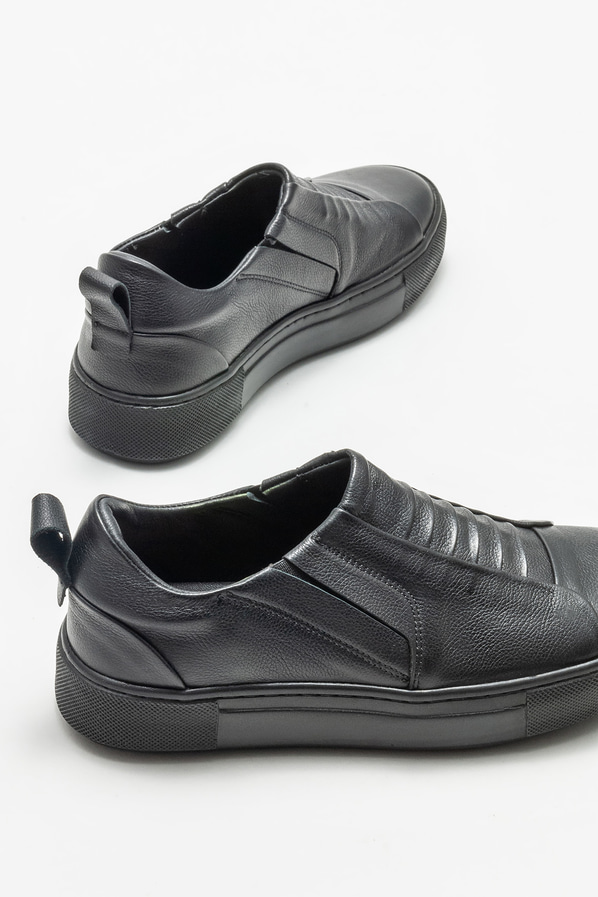 Siyah deri kadın sneaker - Elle Shoes