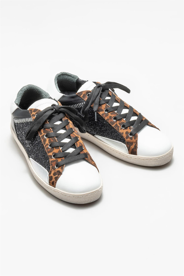 Siyah deri kadın sneaker - Elle Shoes
