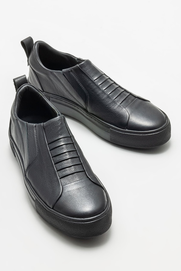 Siyah deri kadın sneaker - Elle Shoes