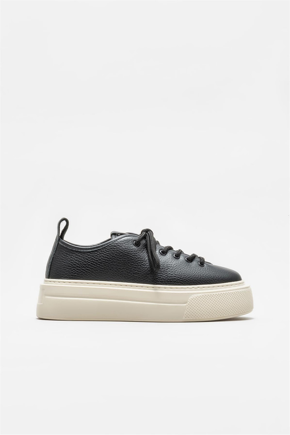 Siyah deri kadın sneaker - Elle Shoes