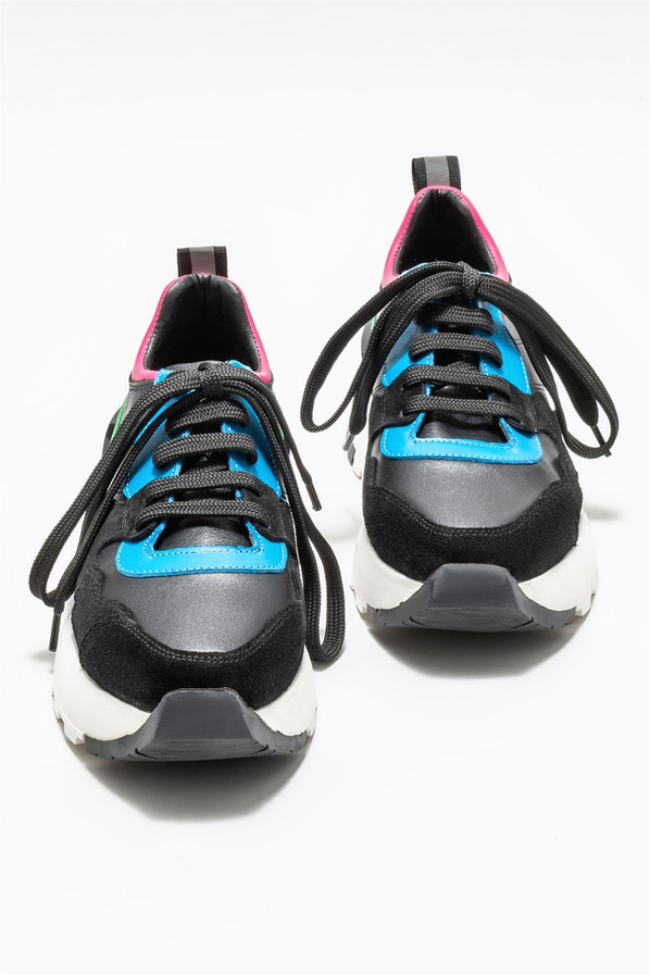 Siyah deri kadın sneaker - Elle Shoes
