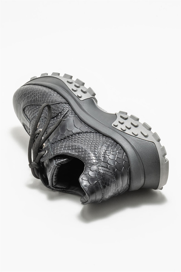 Siyah deri kadın sneaker - Elle Shoes