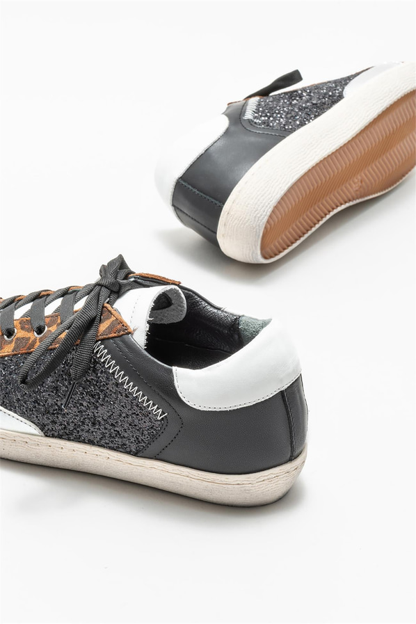 Siyah deri kadın sneaker - Elle Shoes