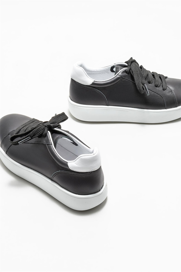 Siyah deri kadın sneaker - Elle Shoes