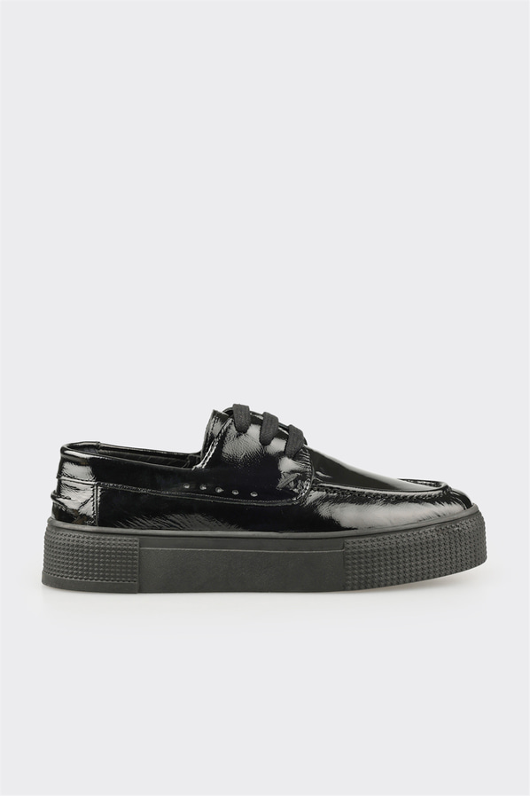 Siyah deri kadın sneaker - Elle Shoes