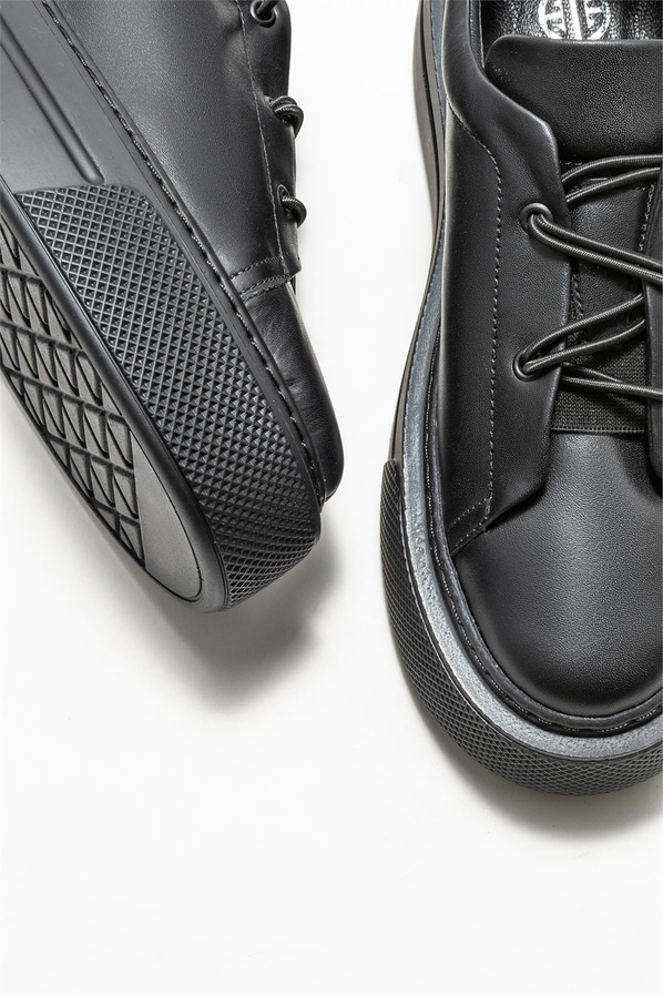 Siyah deri kadın sneaker - Elle Shoes