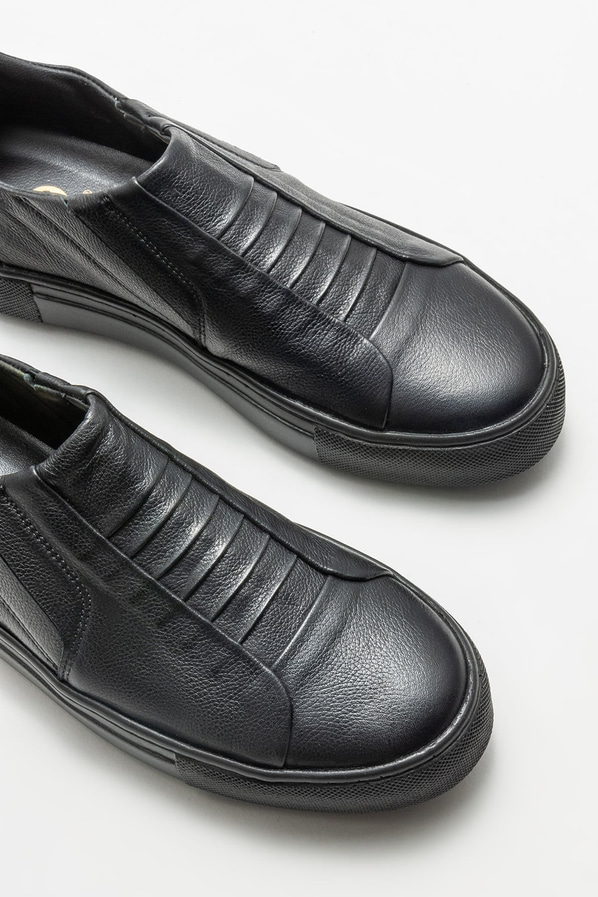 Siyah deri kadın sneaker - Elle Shoes