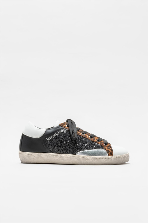 Siyah deri kadın sneaker - Elle Shoes