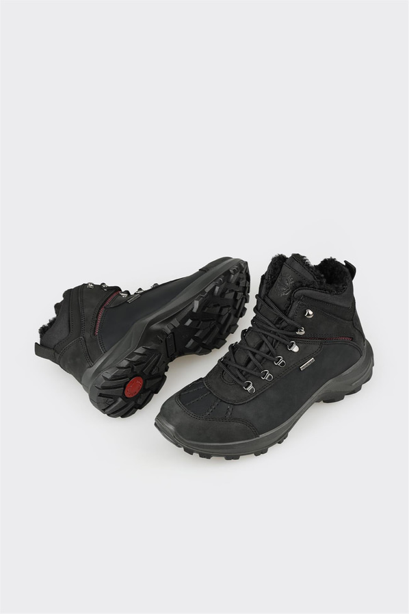 Siyah deri kadın bot, rahat kullanım için - Elle Shoes