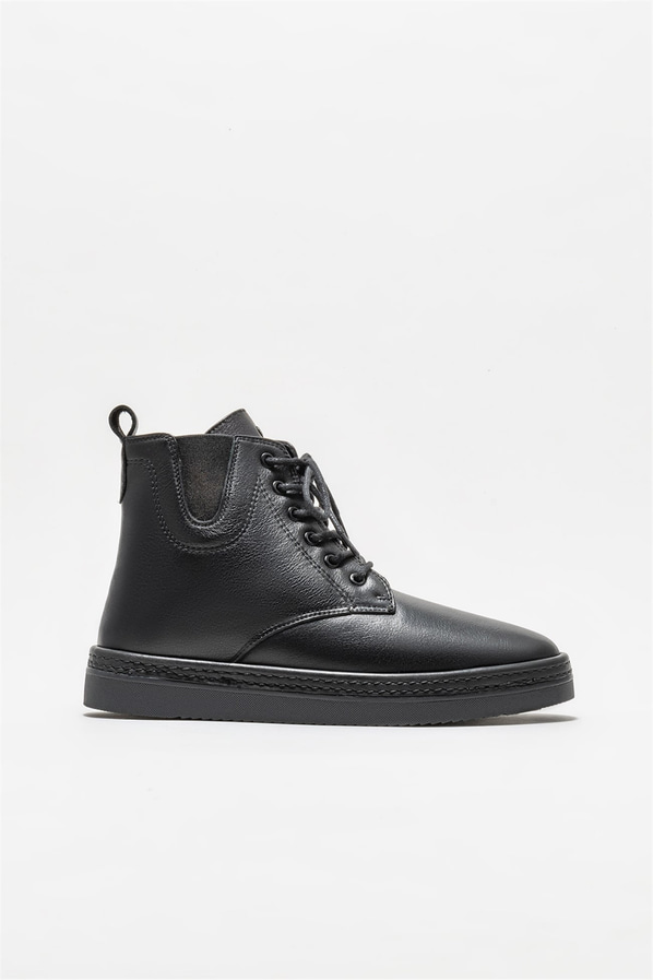 Siyah deri kadın bot - Elle Shoes