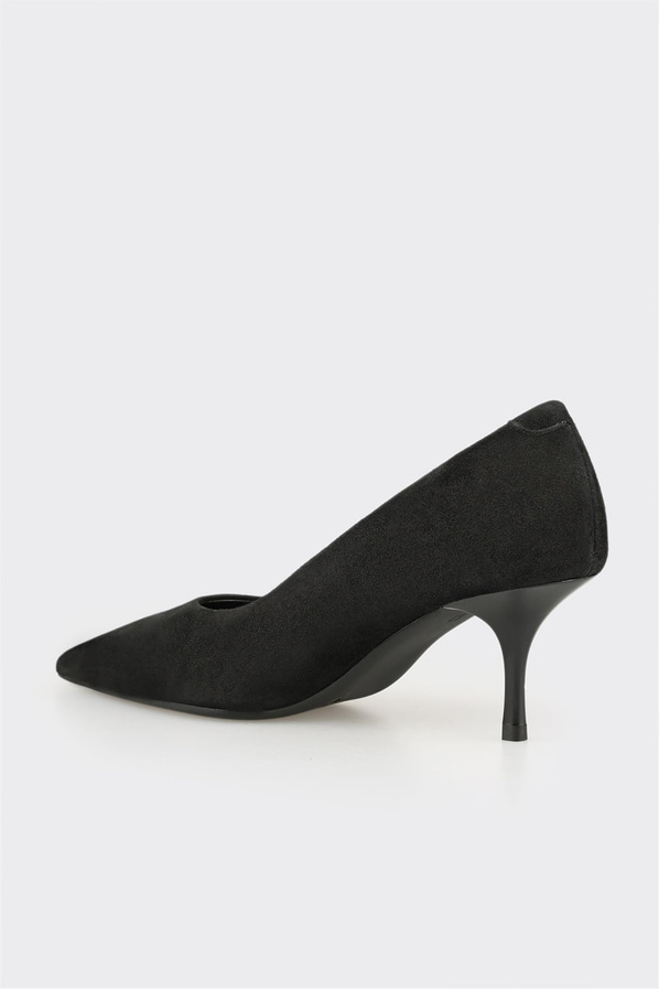 Siyah Deri Kadın Stiletto