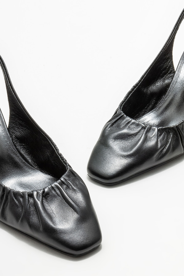 Siyah deri kadın stiletto - Elle Shoes