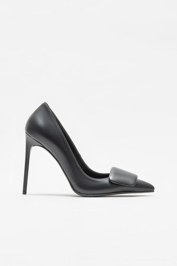 Siyah deri kadın stiletto - Elle Shoes