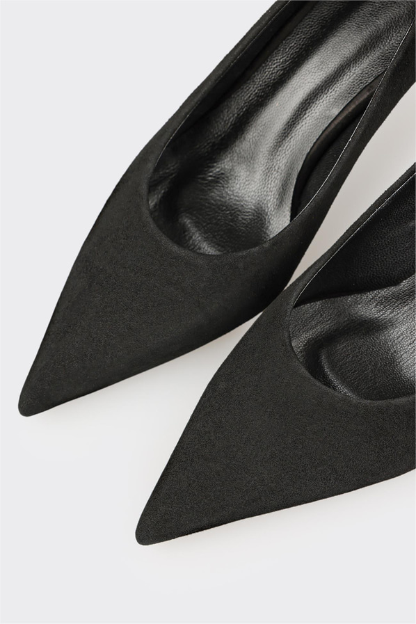 Siyah Deri Kadın Stiletto