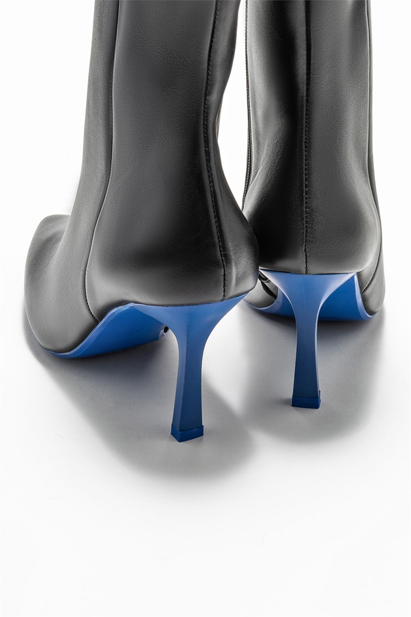 Siyah deri topuklu kadın bot - Elle Shoes