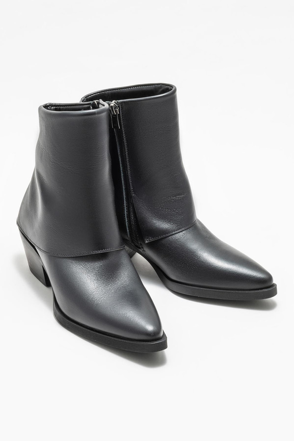Siyah deri kadın bot - Elle Shoes