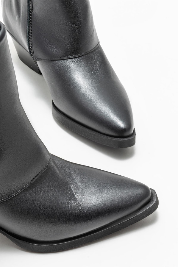 Siyah deri kadın bot - Elle Shoes