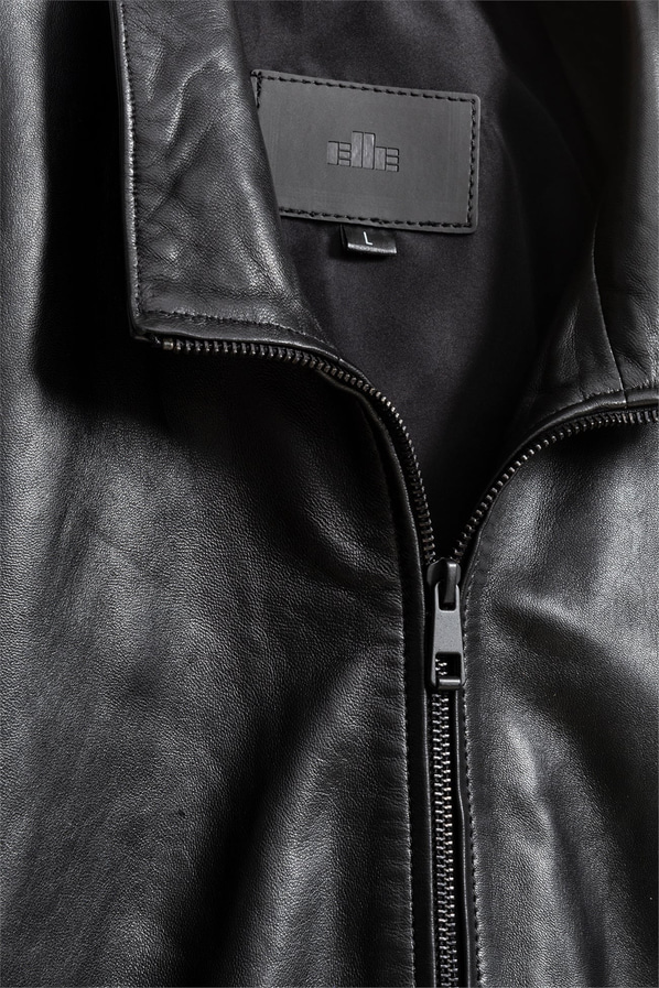 Siyah deri erkek bomber ceket - Elle Shoes