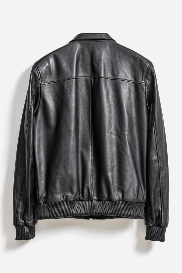 Siyah deri erkek bomber ceket - Elle Shoes