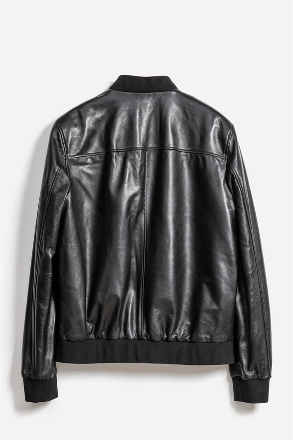 Siyah deri erkek bomber ceket - Elle Shoes