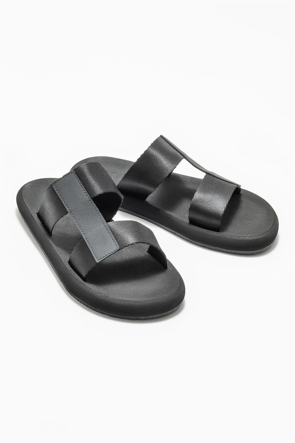 Siyah erkek terlik - Elle Shoes