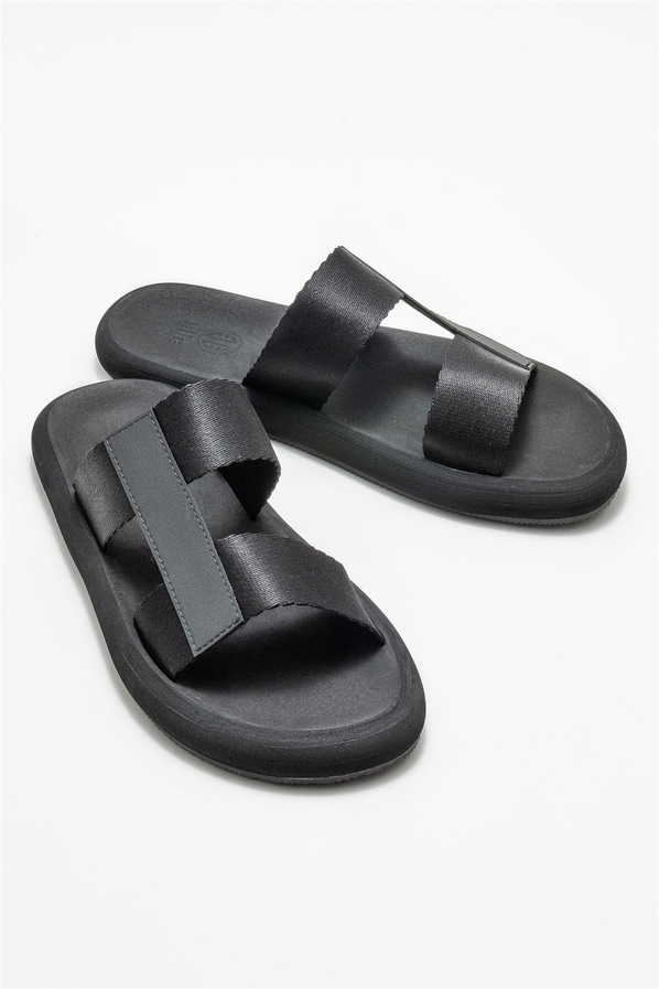 Siyah erkek terlik - Elle Shoes