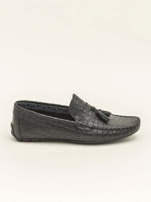 Siyah Hakiki Deri Erkek Loafer
