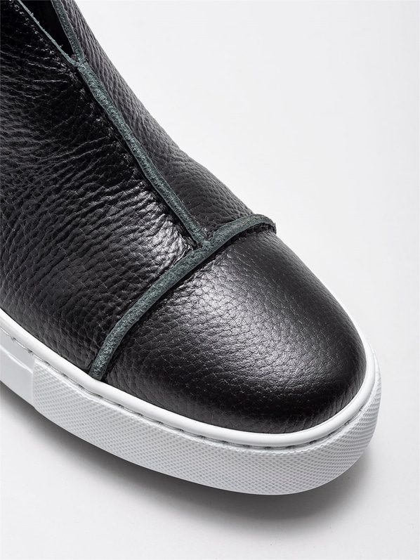 Siyah deri düz kadın bot - Elle Shoes