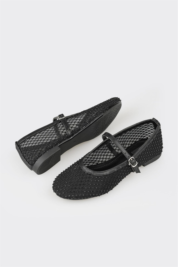 Siyah kadın babet, rahat kullanım için - Elle Shoes