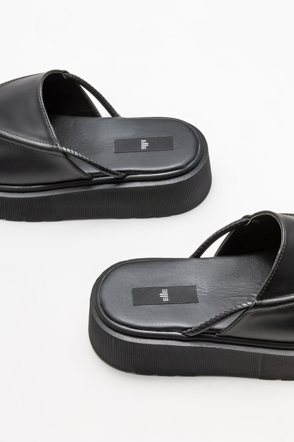 Siyah dolgu topuklu kadın terlik - Elle Shoes