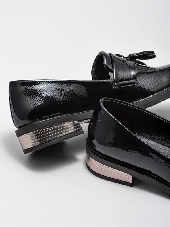 Siyah düz kadın ayakkabı - Elle Shoes