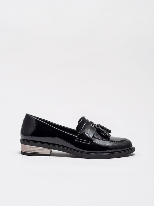 Siyah düz kadın ayakkabı - Elle Shoes