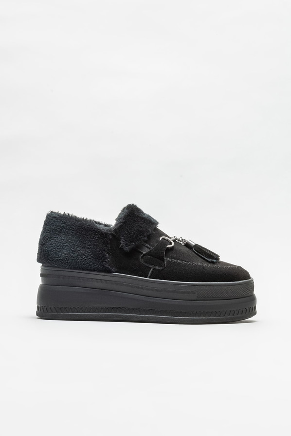 Siyah düz kadın ayakkabı - Elle Shoes