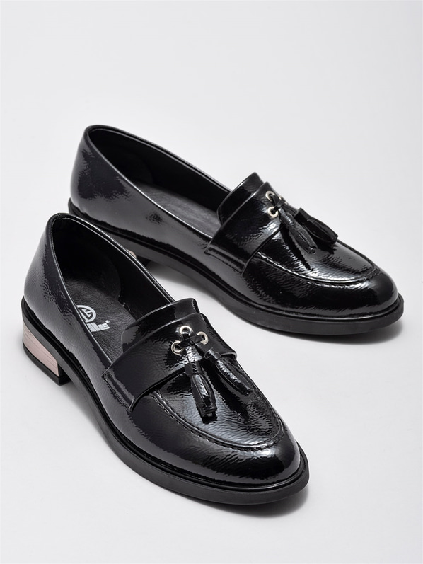 Siyah düz kadın ayakkabı - Elle Shoes