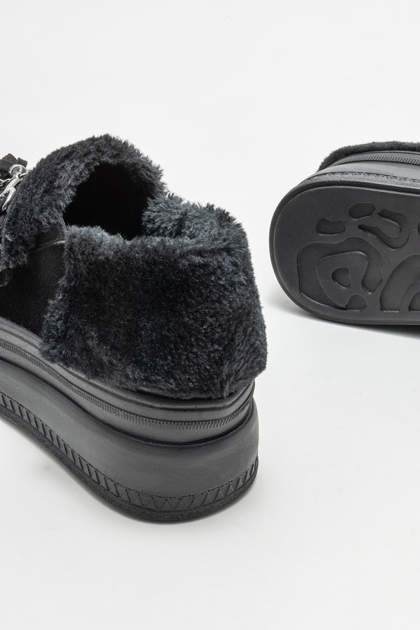 Siyah düz kadın ayakkabı - Elle Shoes