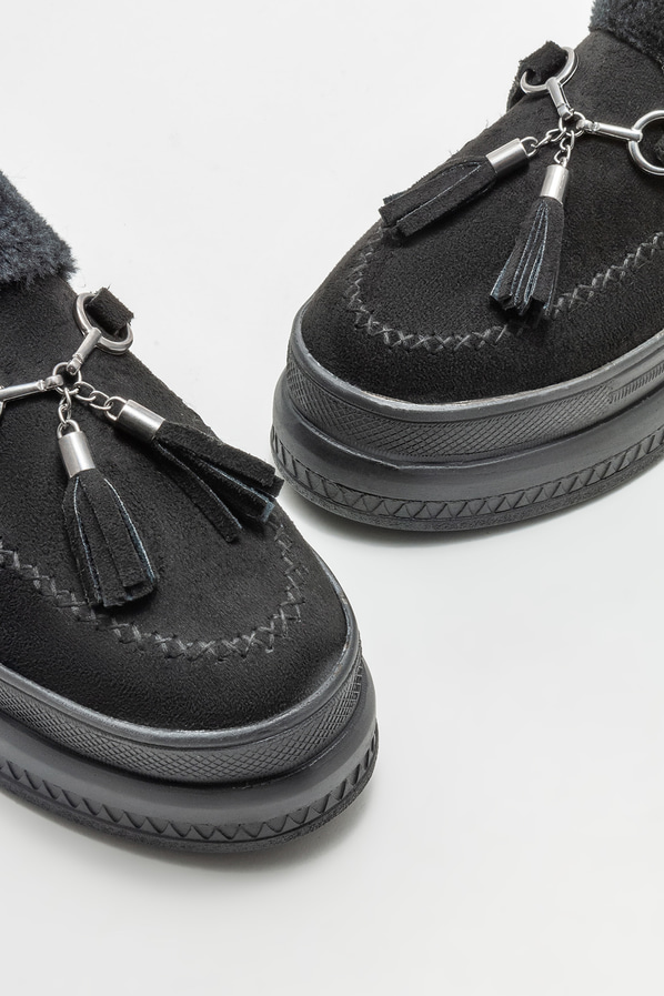 Siyah düz kadın ayakkabı - Elle Shoes