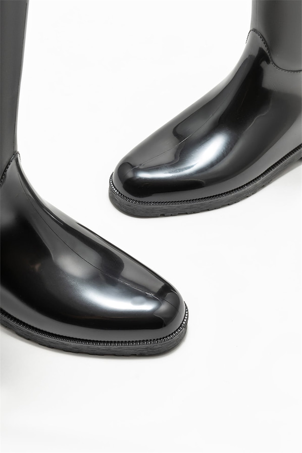 Siyah düz kadın çizme - Elle Shoes