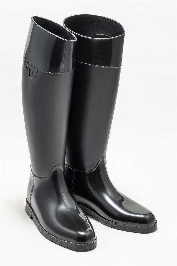 Siyah düz kadın çizme - Elle Shoes