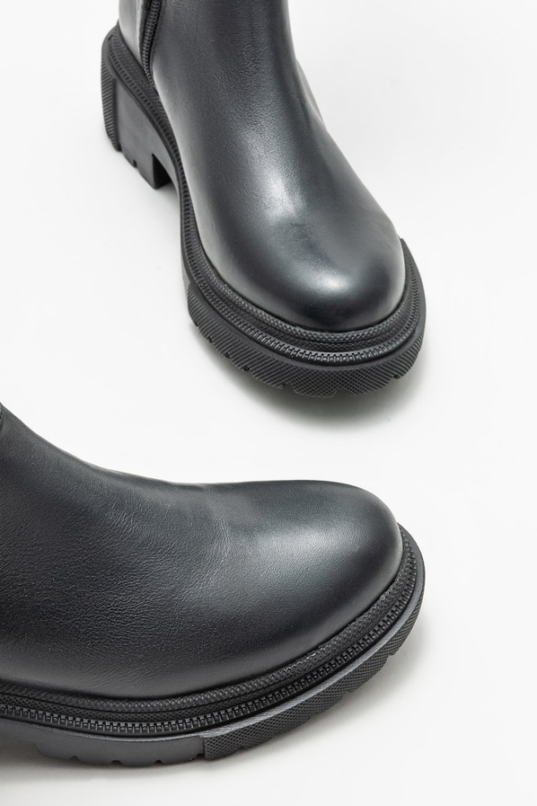 Siyah düz kadın çizme - Elle Shoes