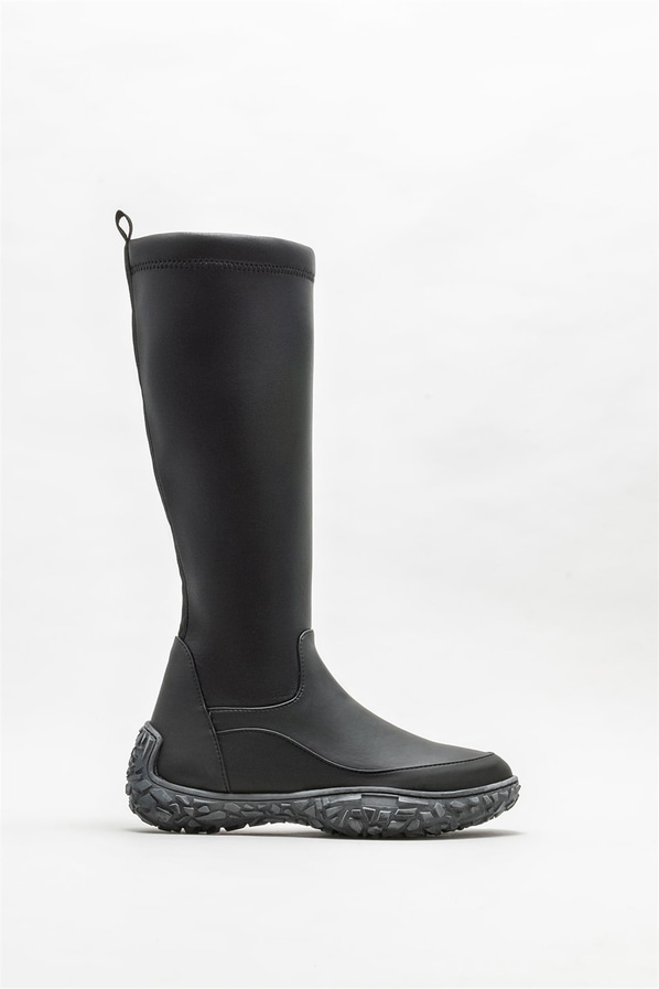Siyah düz kadın çizme - Elle Shoes