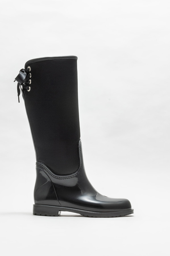 Siyah düz kadın çizme - Elle Shoes
