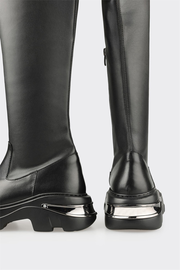 Siyah Kadın Düz Çizme