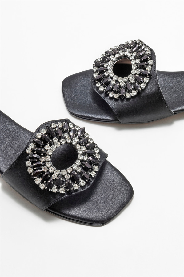 Siyah düz kadın terlik - Elle Shoes