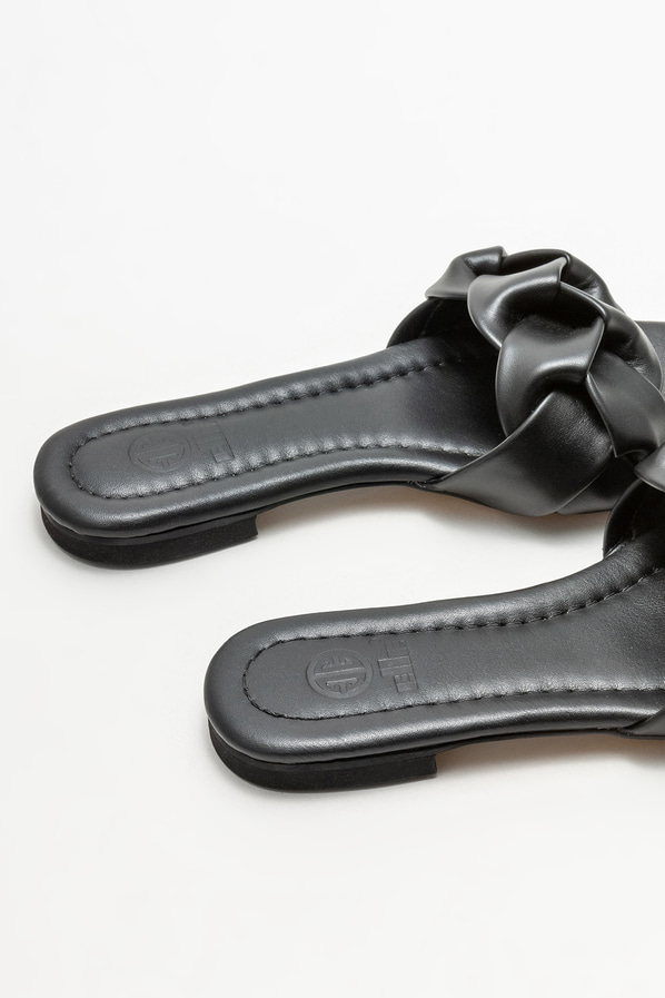 Siyah düz kadın terlik - Elle Shoes