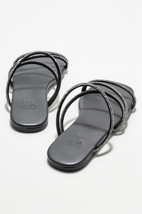 Siyah düz kadın terlik - Elle Shoes
