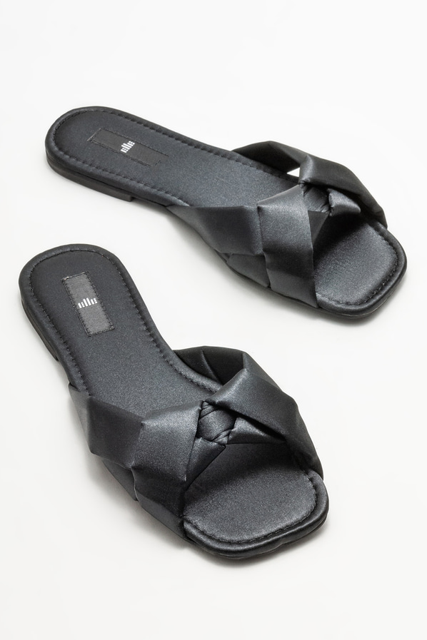 Siyah düz kadın terlik - Elle Shoes