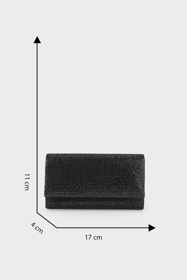 Siyah zincir detaylı kadın el çantası - Elle Shoes