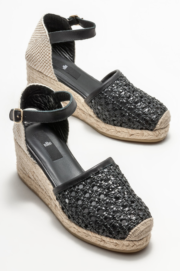 Siyah kadın espadril - Elle Shoes