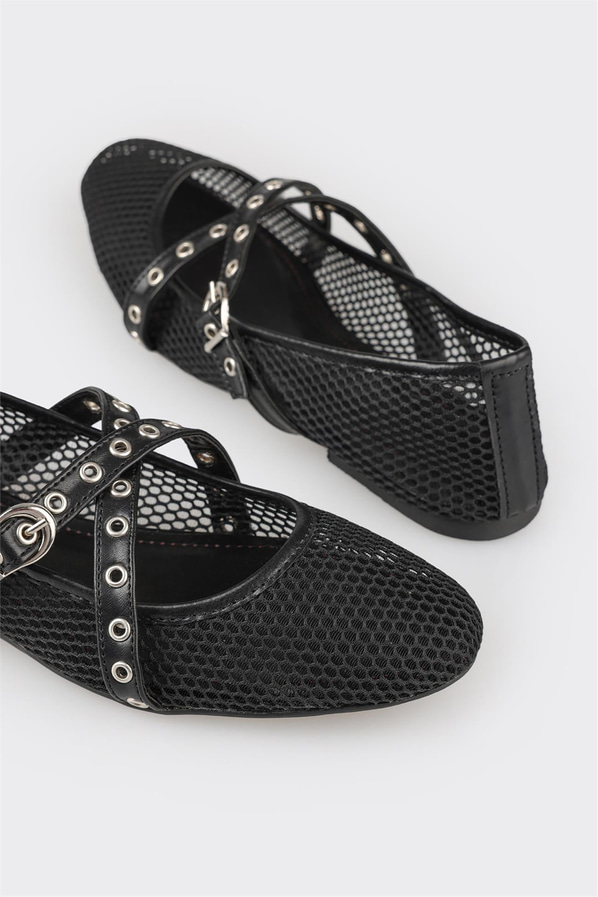 Siyah kadın babet, günlük kullanım için - Elle Shoes