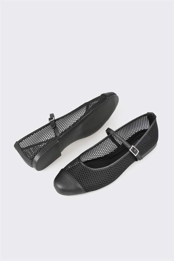 Siyah kadın babet, günlük kullanım için - Elle Shoes